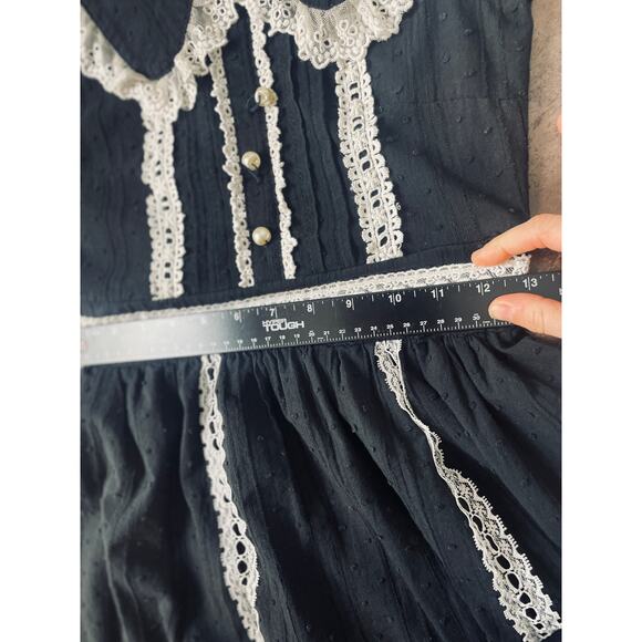 Women's Sleeveless Dress Lolita School Grl Gothic Wednesday Addams Size Small - Picture 11 of 12